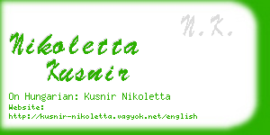 nikoletta kusnir business card